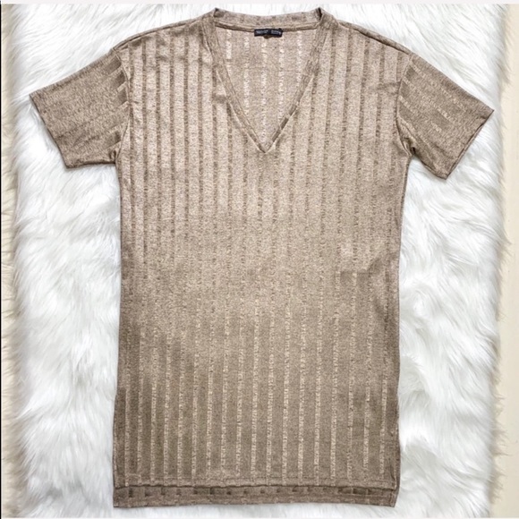 2/$20🌸 Zara Metallic Ribbed Split Side Knit Tunic - Picture 6 of 8
